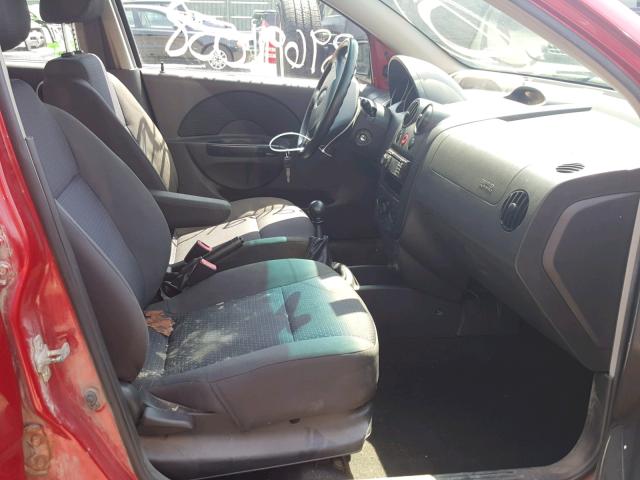 KL1TD66607B772259 - 2007 CHEVROLET AVEO BASE Bordeaux photo 5