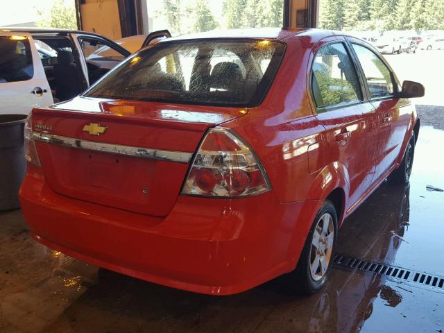 KL1TD5DE0BB163735 - 2011 CHEVROLET AVEO LS RED photo 4