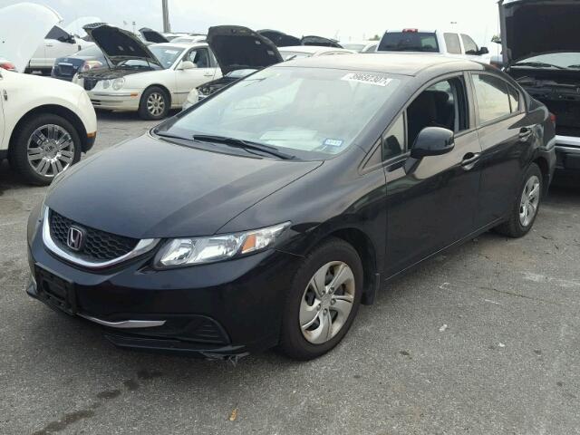 19XFB2F58DE279066 - 2013 HONDA CIVIC LX BLACK photo 2