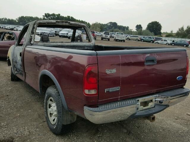 1FTFF28W0VKD45179 - 1997 FORD F250 MAROON photo 3