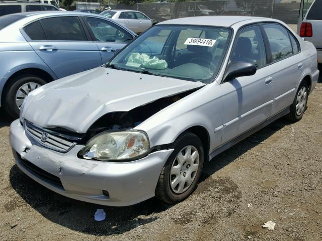 2HGEJ6612YH558365 - 2000 HONDA CIVIC BASE SILVER photo 2