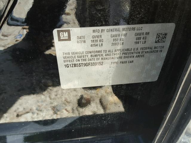 1G1ZB5ST9GF339152 - 2016 CHEVROLET MALIBU LS Qara foto 10