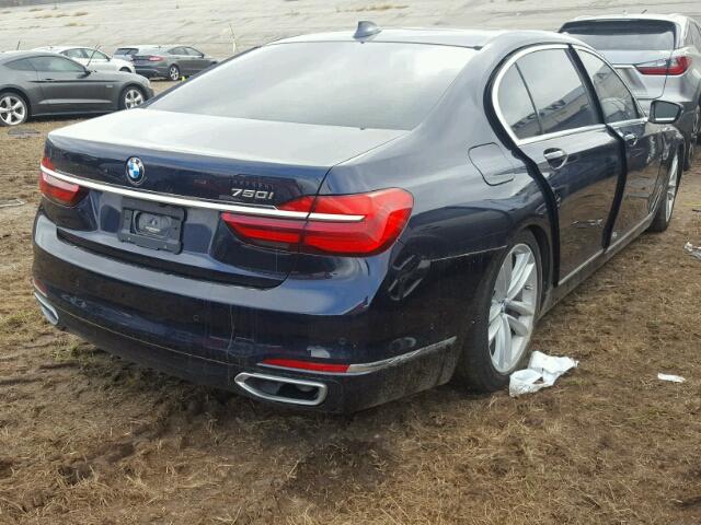 WBA7F0C51GGL99293 - 2016 BMW 750 BLUE photo 4