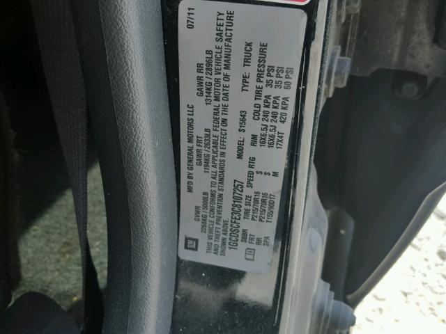 1GCDSCFE3C8107257 - 2012 CHEVROLET COLORADO L BLACK photo 10