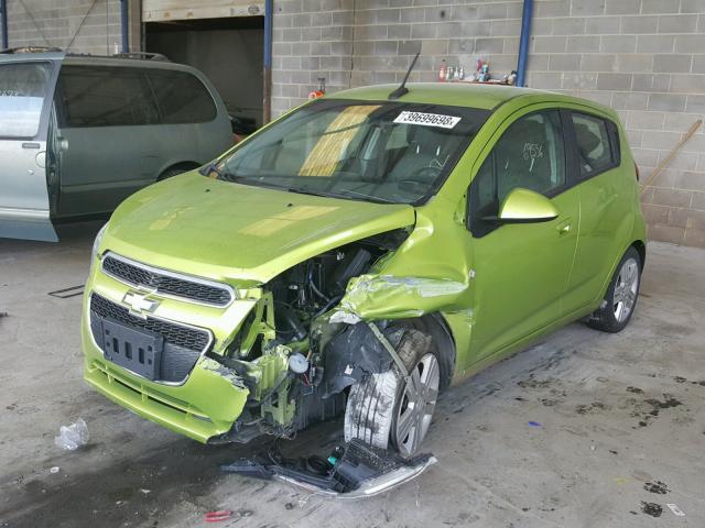 KL8CD6S99EC401674 - 2014 CHEVROLET SPARK 1LT GREEN photo 2