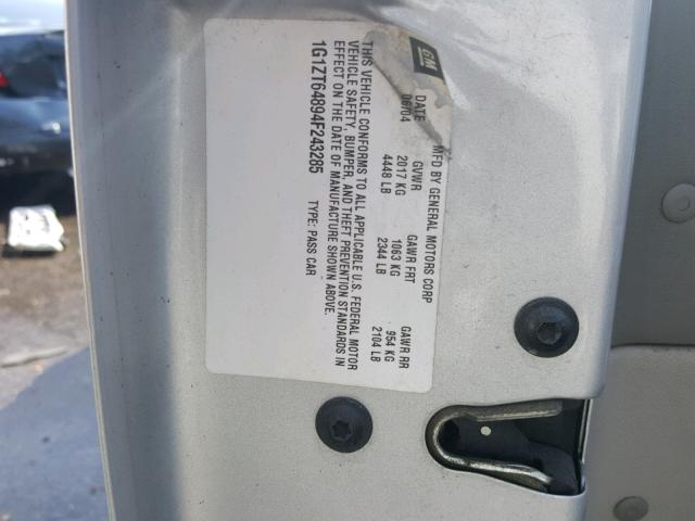 1G1ZT64894F243285 - 2004 CHEVROLET MALIBU MAX 银色 照片 10