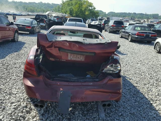 2G2WP522X51243123 - 2005 PONTIAC GRAND PRIX MAROON photo 9
