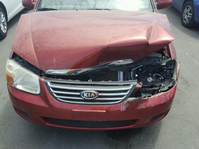 KNAFE122085578112 - 2008 KIA SPECTRA EX MAROON photo 7