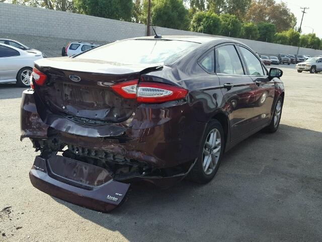 3FA6P0H73DR350340 - 2013 FORD FUSION MAROON photo 4