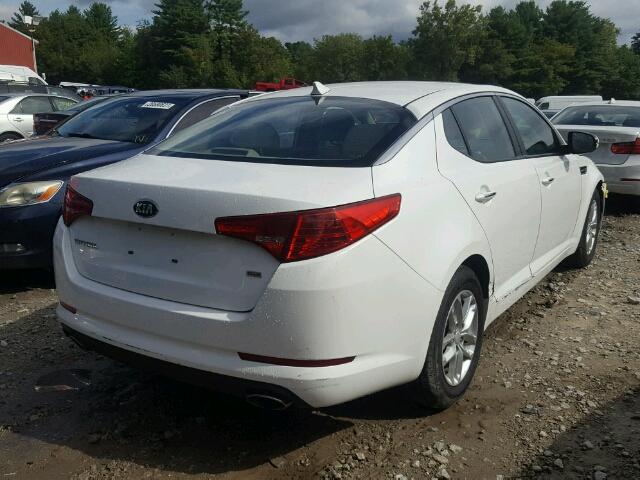 KNAGM4A74D5394677 - 2013 KIA OPTIMA LX WHITE photo 4