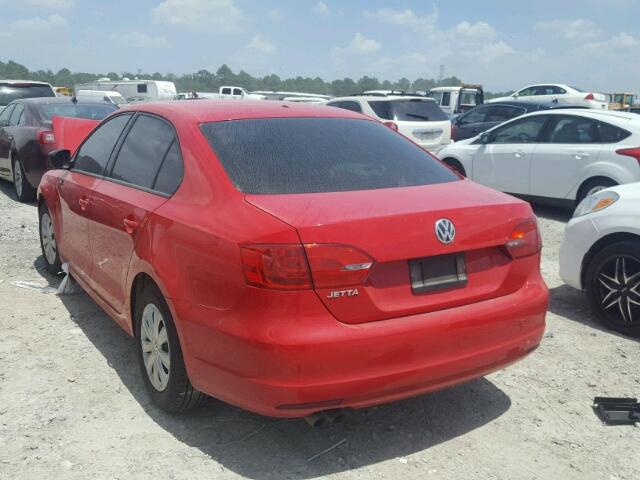 3VW2K7AJ5EM257482 - 2014 VOLKSWAGEN JETTA BASE 红色 照片 3