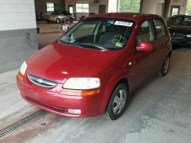 KL1TD66697B795362 - 2007 CHEVROLET AVEO BASE Czerwony zdjęcie 2