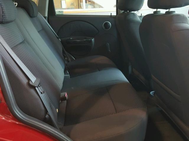KL1TD66697B795362 - 2007 CHEVROLET AVEO BASE Czerwony zdjęcie 6