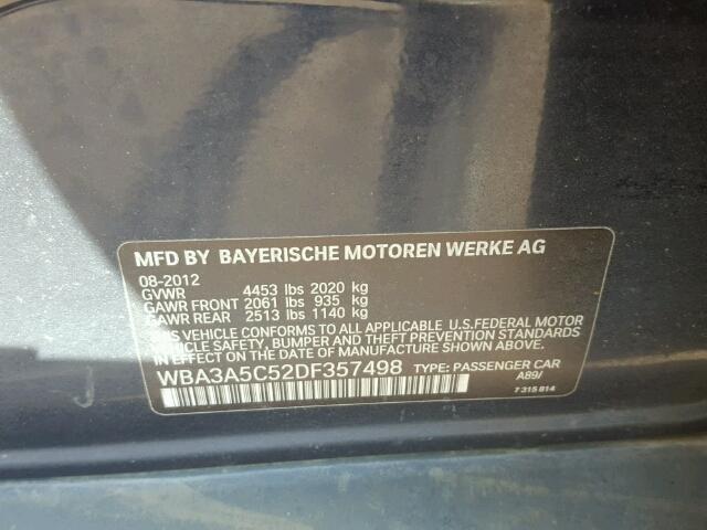 WBA3A5C52DF357498 - 2013 BMW 328 I BLUE photo 10