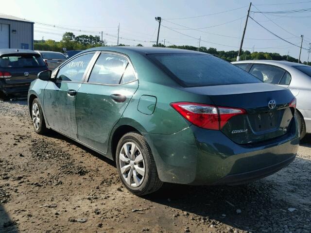 2T1BURHE6FC235941 - 2015 TOYOTA COROLLA LE GREEN photo 3