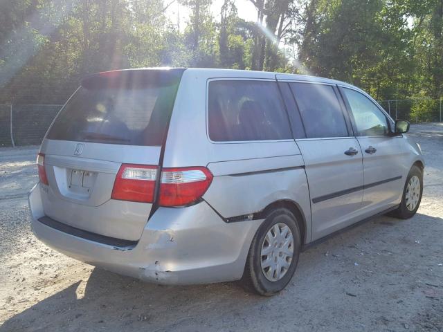 5FNRL38267B133153 - 2007 HONDA ODYSSEY LX SILVER photo 4