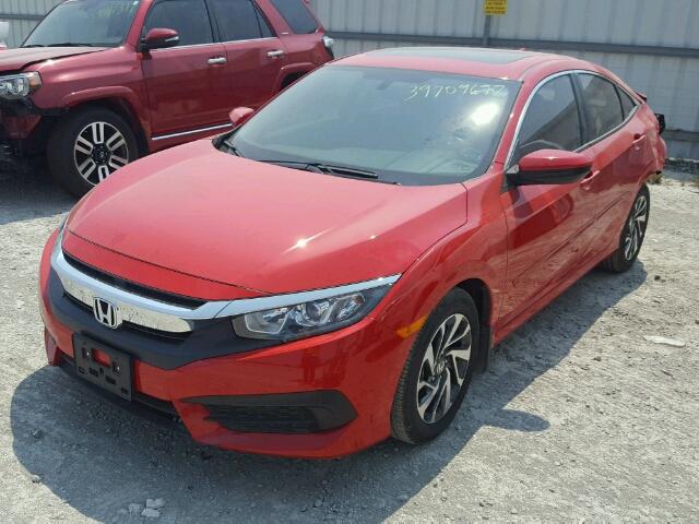 2HGFC2F71HH518824 - 2017 HONDA CIVIC EX RED photo 2