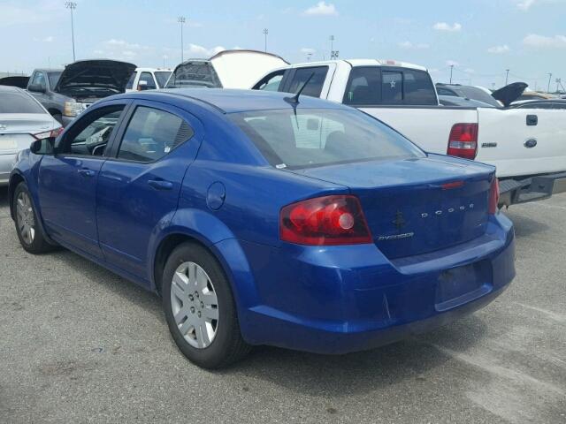 1C3CDZAB9CN323027 - 2012 DODGE AVENGER SE BLUE photo 3