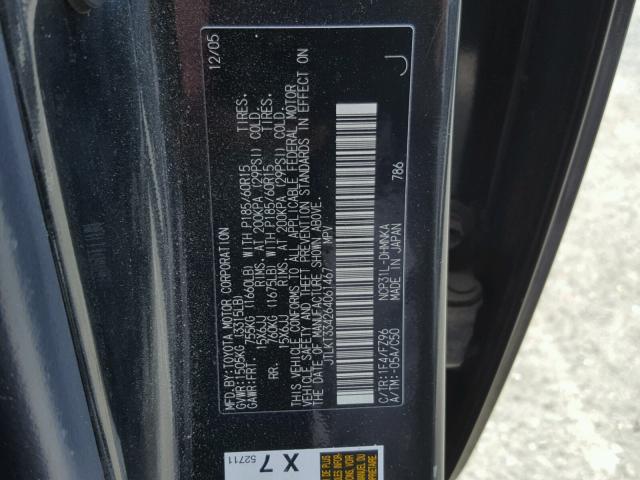 JTLKT334264061467 - 2006 TOYOTA SCION XB Boz foto 10