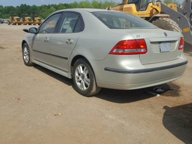 YS3FD49Y371005835 - 2007 SAAB 9-3 2.0T BEIGE photo 3