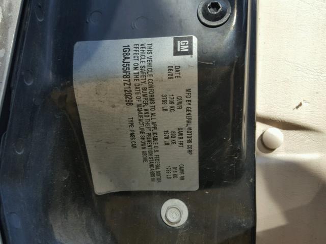 1G8AJ55F87Z120298 - 2007 SATURN ION LEVEL GOLD photo 10