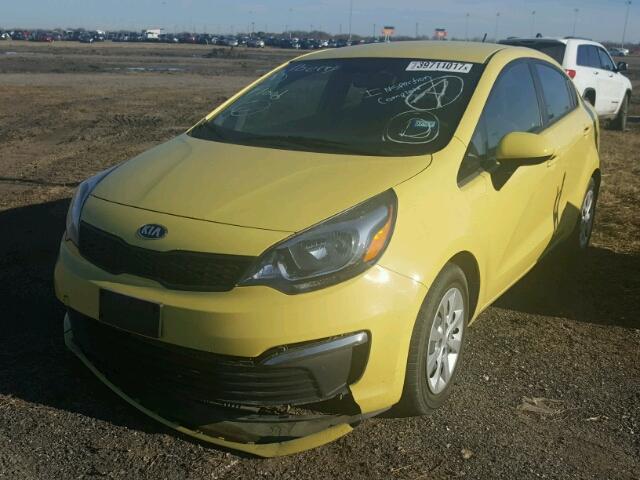 KNADM4A30G6552530 - 2016 KIA RIO LX YELLOW photo 2