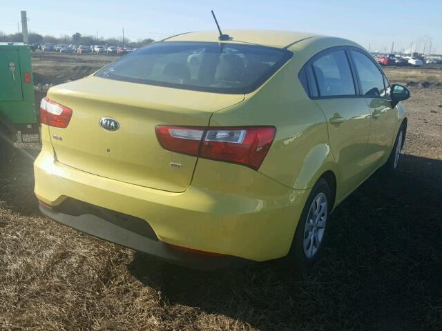 KNADM4A30G6552530 - 2016 KIA RIO LX YELLOW photo 4