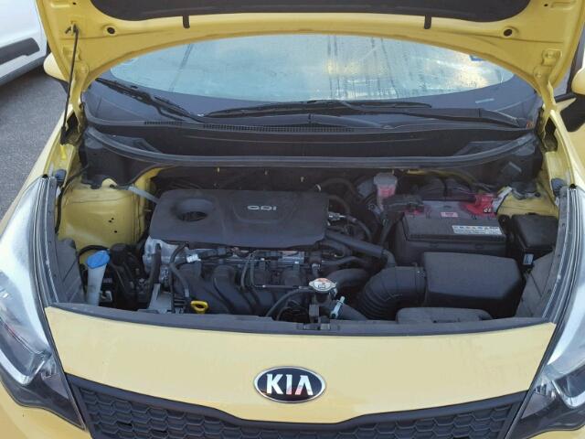 KNADM4A30G6552530 - 2016 KIA RIO LX YELLOW photo 7