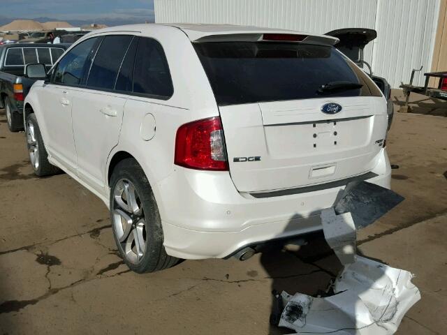 2FMDK4AK0BBA19728 - 2011 FORD EDGE SPORT WHITE photo 3