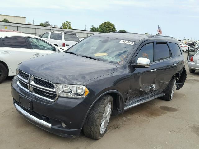 1D4RE4GG2BC651881 - 2011 DODGE DURANGO CR GRAY photo 2