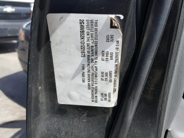 2G4WB52K131221675 - 2003 BUICK REGAL LS BLACK photo 10