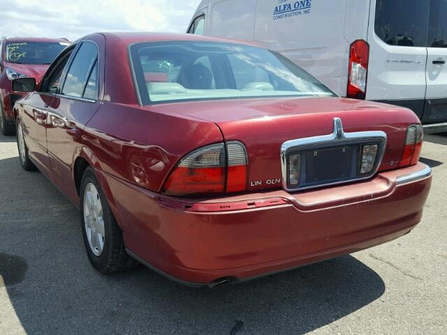 1LNHM86S24Y679321 - 2004 LINCOLN LS RED photo 3