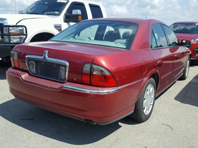 1LNHM86S24Y679321 - 2004 LINCOLN LS RED photo 4