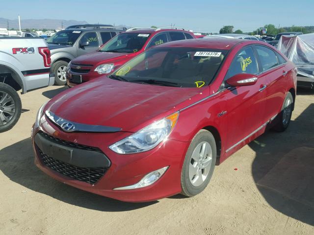 KMHEC4A41CA039891 - 2012 HYUNDAI SONATA HYB RED photo 2