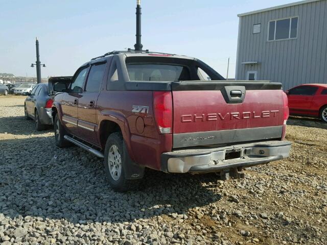 3GNEK12T36G139564 - 2006 CHEVROLET AVALANCHE MAROON photo 3