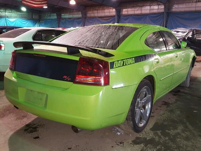 2B3KA53H37H745384 - 2007 DODGE CHARGER GREEN photo 4