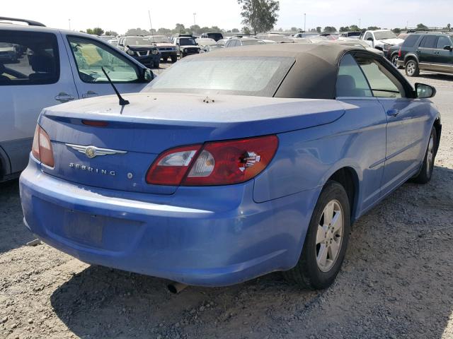 1C3LC45K18N632837 - 2008 CHRYSLER SEBRING BLUE photo 4