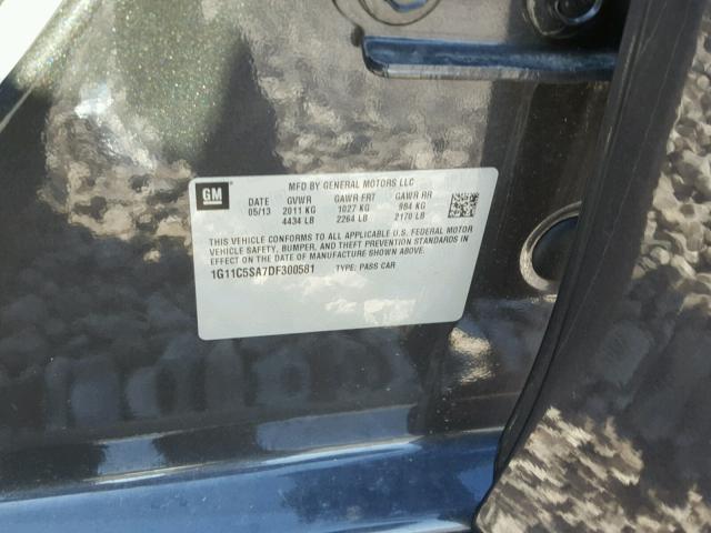 1G11C5SA7DF300581 - 2013 CHEVROLET MALIBU 1LT 黑色 照片 10