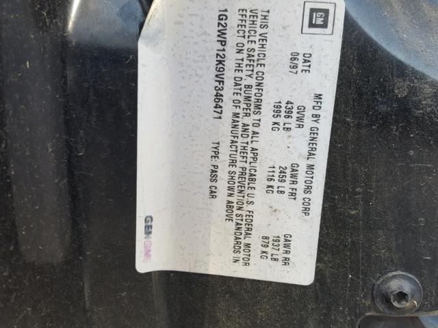 1G2WP12K9VF346471 - 1997 PONTIAC GRAND PRIX BLACK photo 10