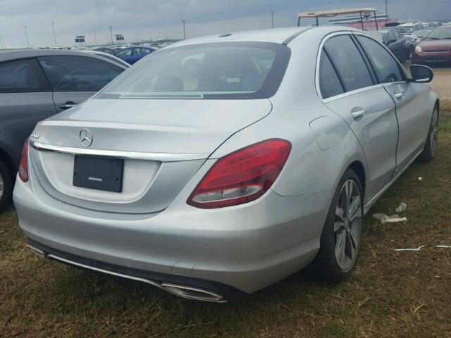 55SWF4JB9GU174580 - 2016 MERCEDES-BENZ C SILVER photo 4