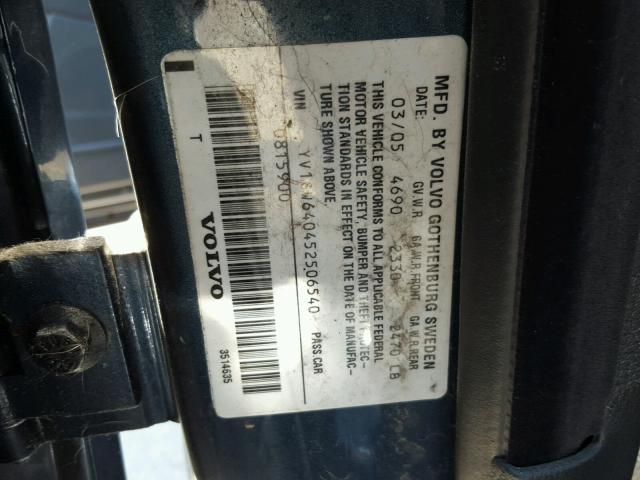 YV1SW640452506540 - 2005 VOLVO V70 BLUE photo 10