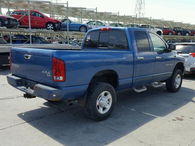 3D7KU28D54G159748 - 2004 DODGE RAM 2500 S BLUE photo 4