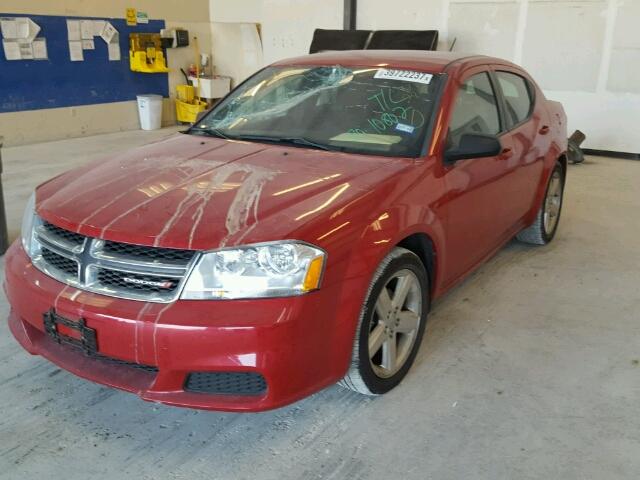 1C3CDZAB5DN517281 - 2013 DODGE AVENGER SE RED photo 2