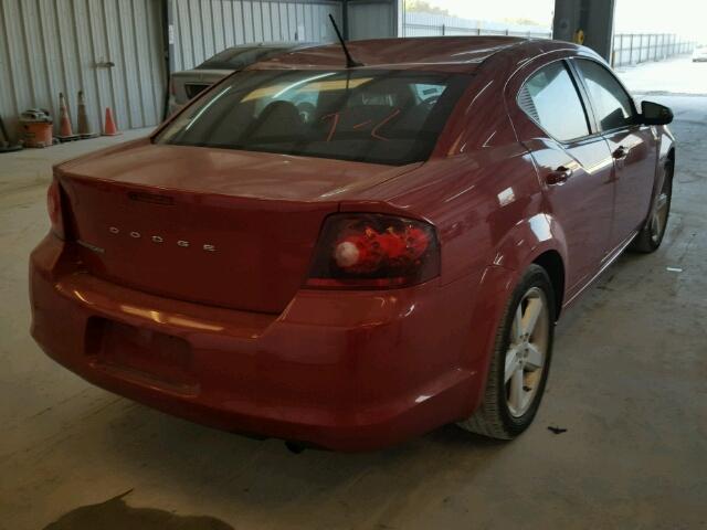 1C3CDZAB5DN517281 - 2013 DODGE AVENGER SE RED photo 4