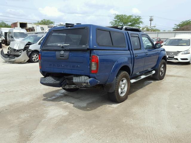 1N6ED27T51C353627 - 2001 NISSAN FRONTIER C BLUE photo 4