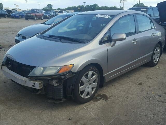 1HGFA16596L032941 - 2006 HONDA CIVIC LX SILVER photo 2