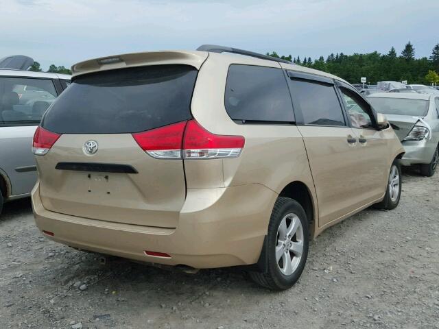 5TDZK3DC0BS160287 - 2011 TOYOTA SIENNA BAS GOLD photo 4