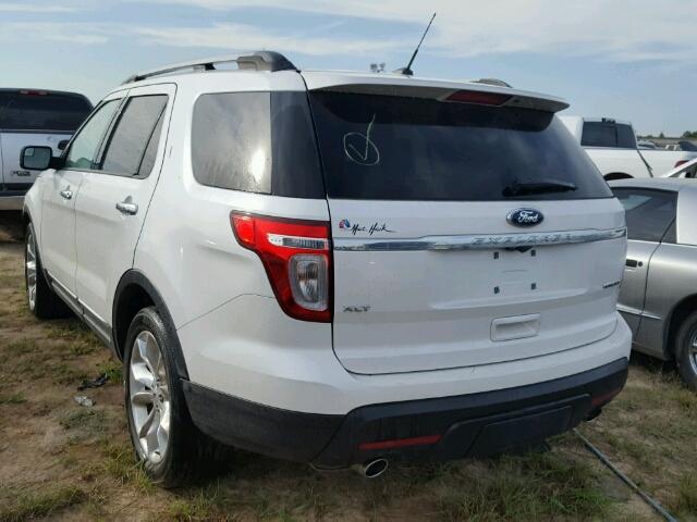 1FM5K7D85EGB57588 - 2014 FORD EXPLORER WHITE photo 3