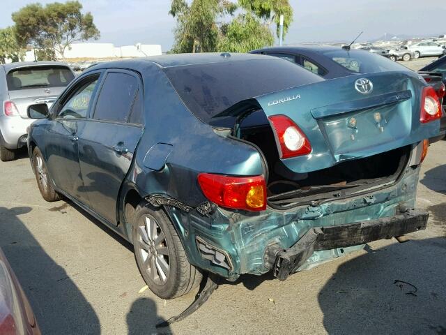 1NXBU4EE2AZ330480 - 2010 TOYOTA COROLLA BA GREEN photo 3