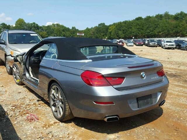 WBALZ3C53CDL70669 - 2012 BMW 650 GRAY photo 3